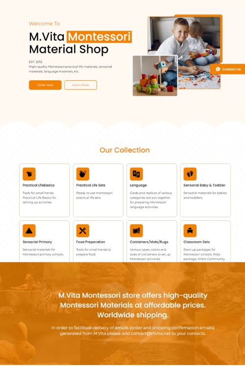 mvita montesori wix template